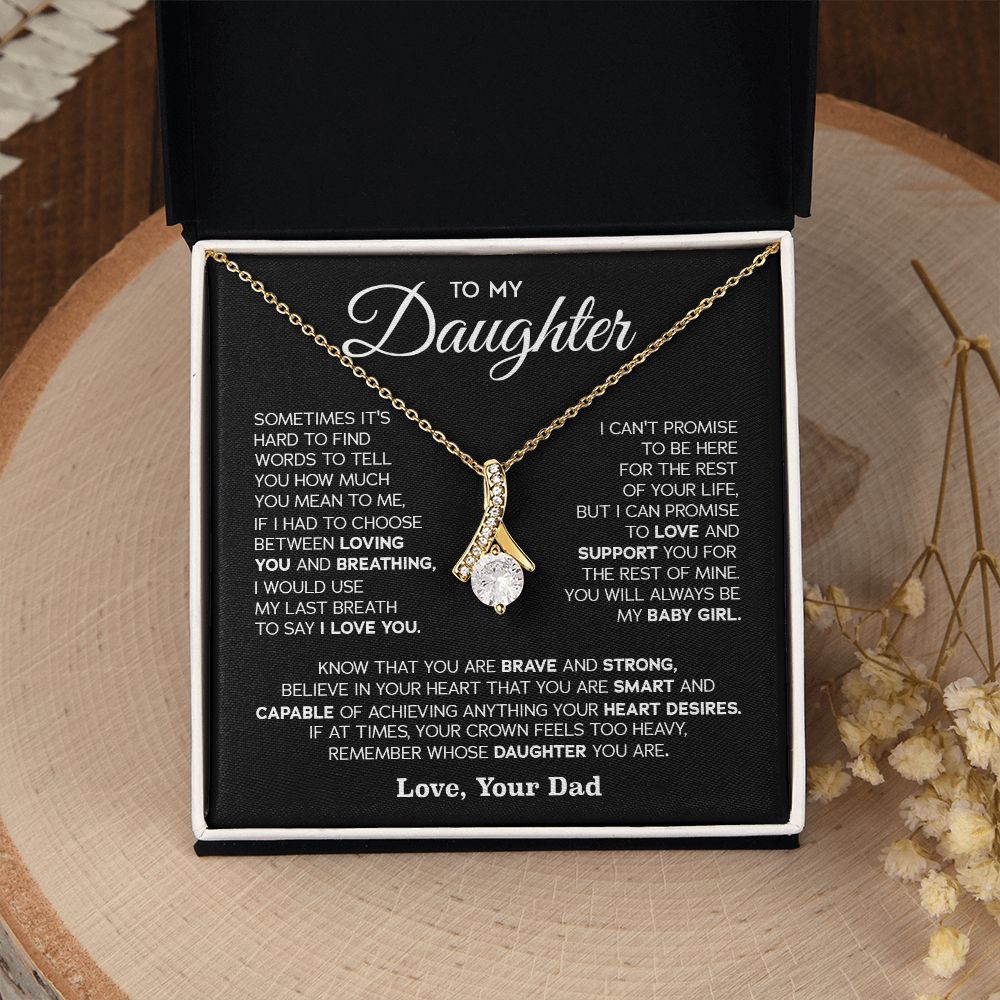 Daughter Love And Support, Alluring Beauty Necklace, Gift Idea For Daughter From Dad