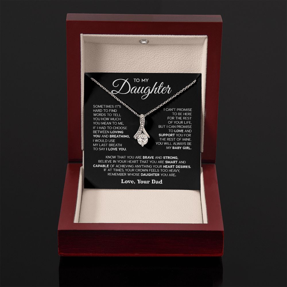 Daughter Love And Support, Alluring Beauty Necklace, Gift Idea For Daughter From Dad