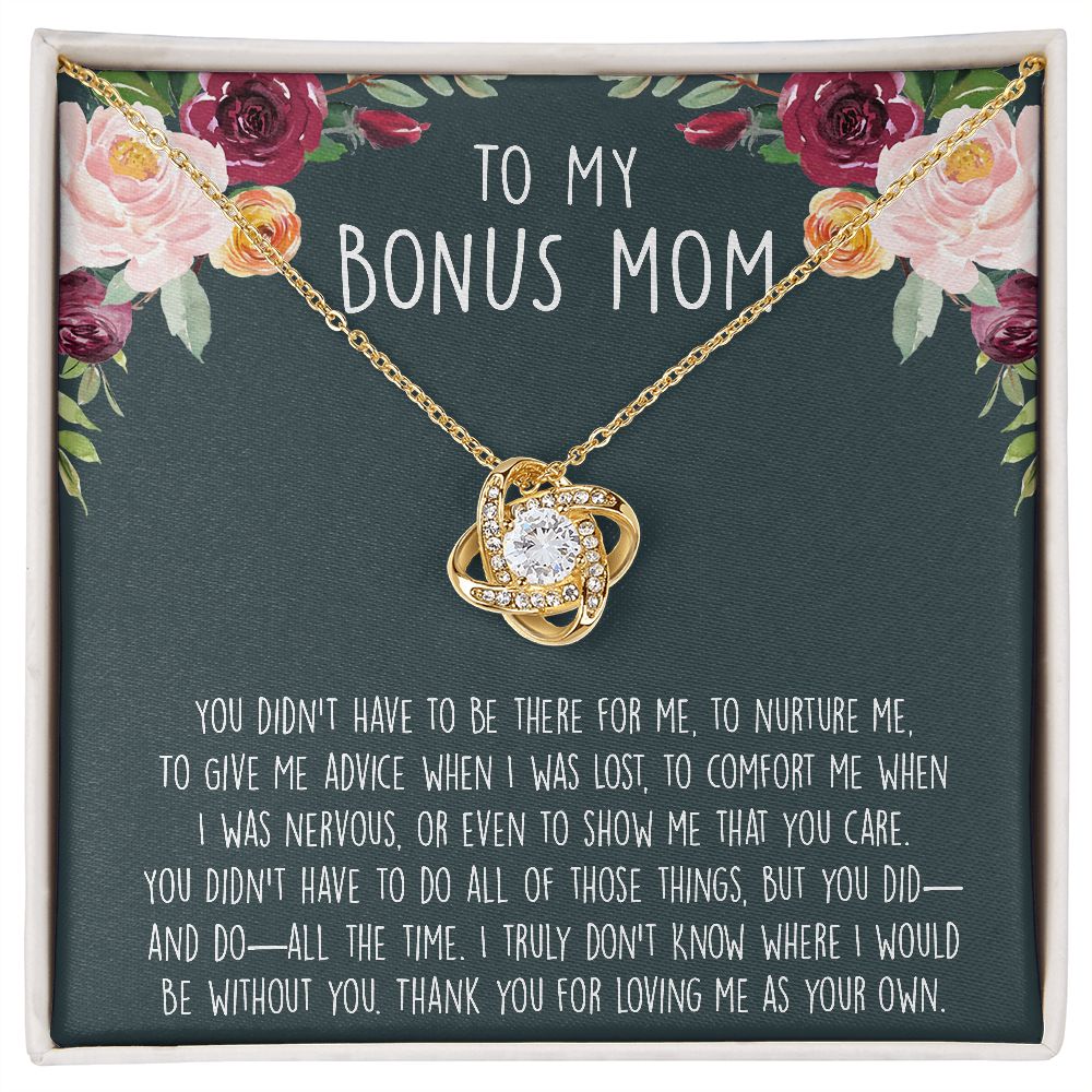 To My Bonus Mom - Thank You For Everything - Love Knot Necklace
