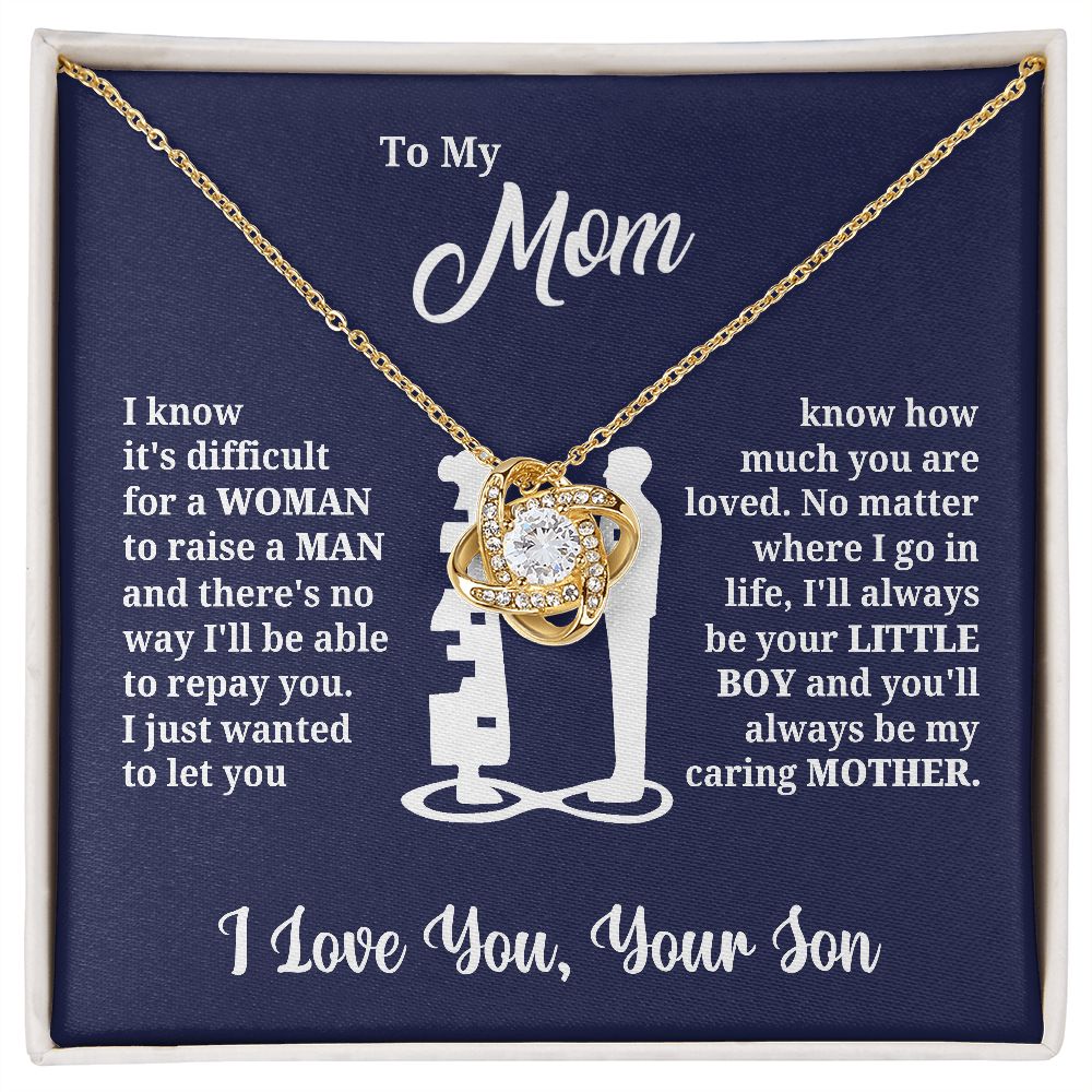 To My Mom - Loved Mother - Love Knot Necklace