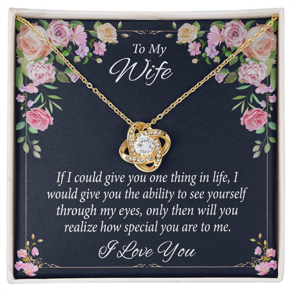 To My Wife - Thank You - Love Knot Necklace