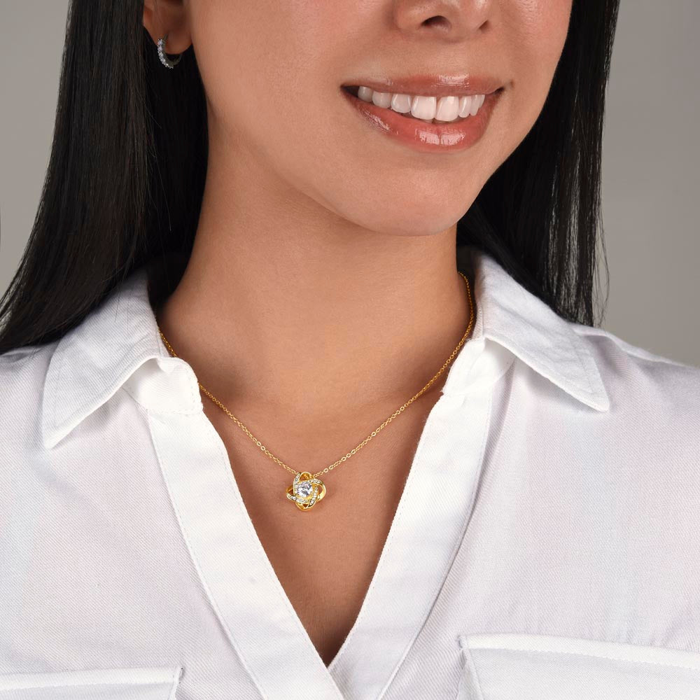Mom How Important, Love Knot Necklace, Anniversary Gift For Mom