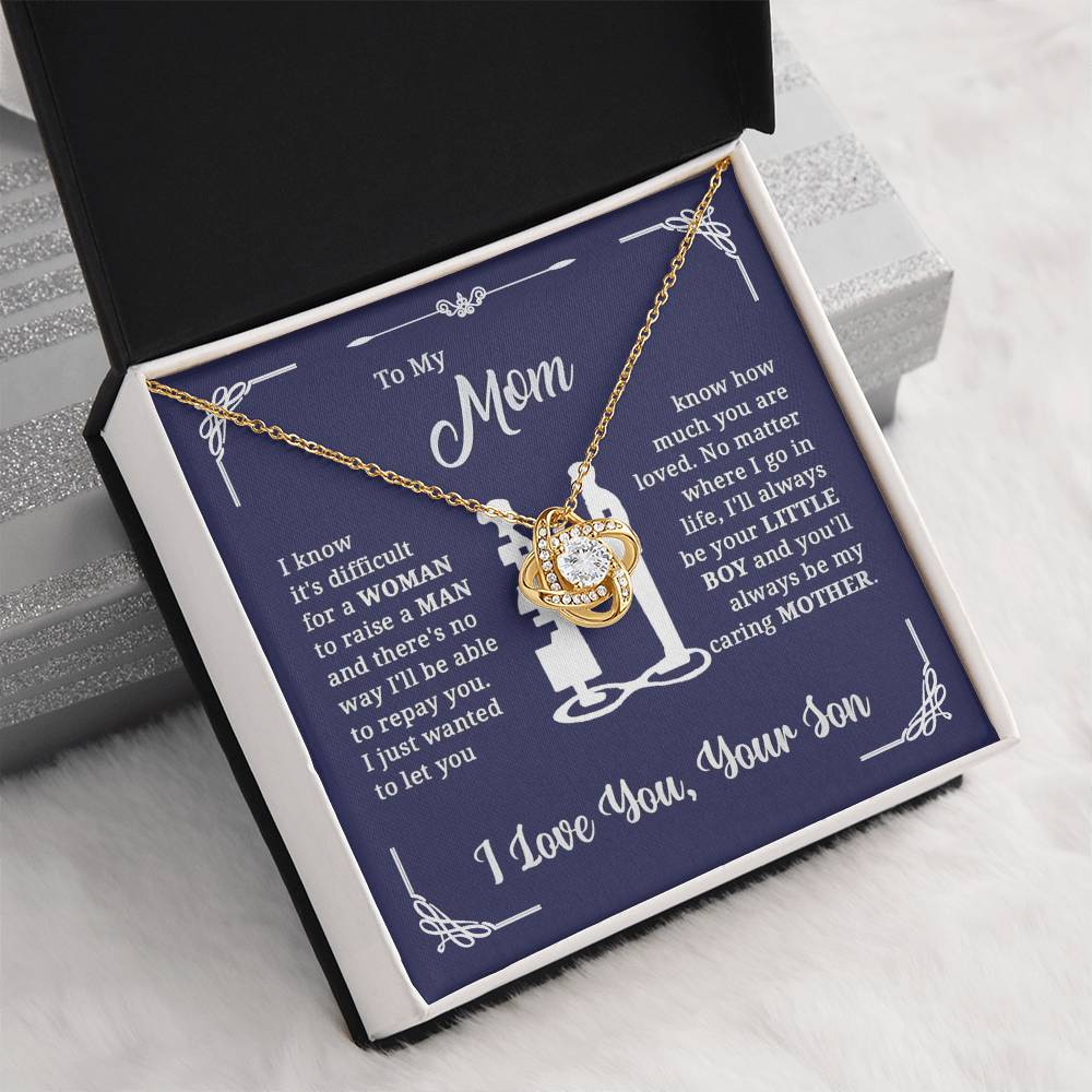 Mom Raise A Man - Love Knot Necklace - Mother's Day Gift