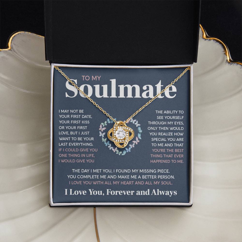 My Heart And My Soul - Love Knot Necklace - Romantic Gift For Soulmate