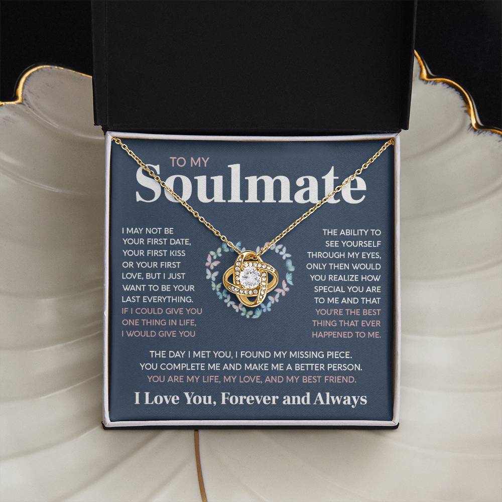 Soulmate My Life My Love - Love Knot Necklace - Anniversary Gift For Soulmate