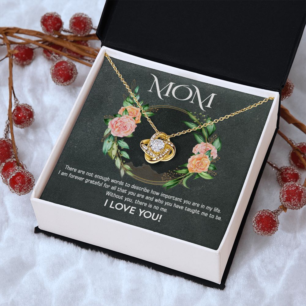 Mom How Important, Love Knot Necklace, Anniversary Gift For Mom