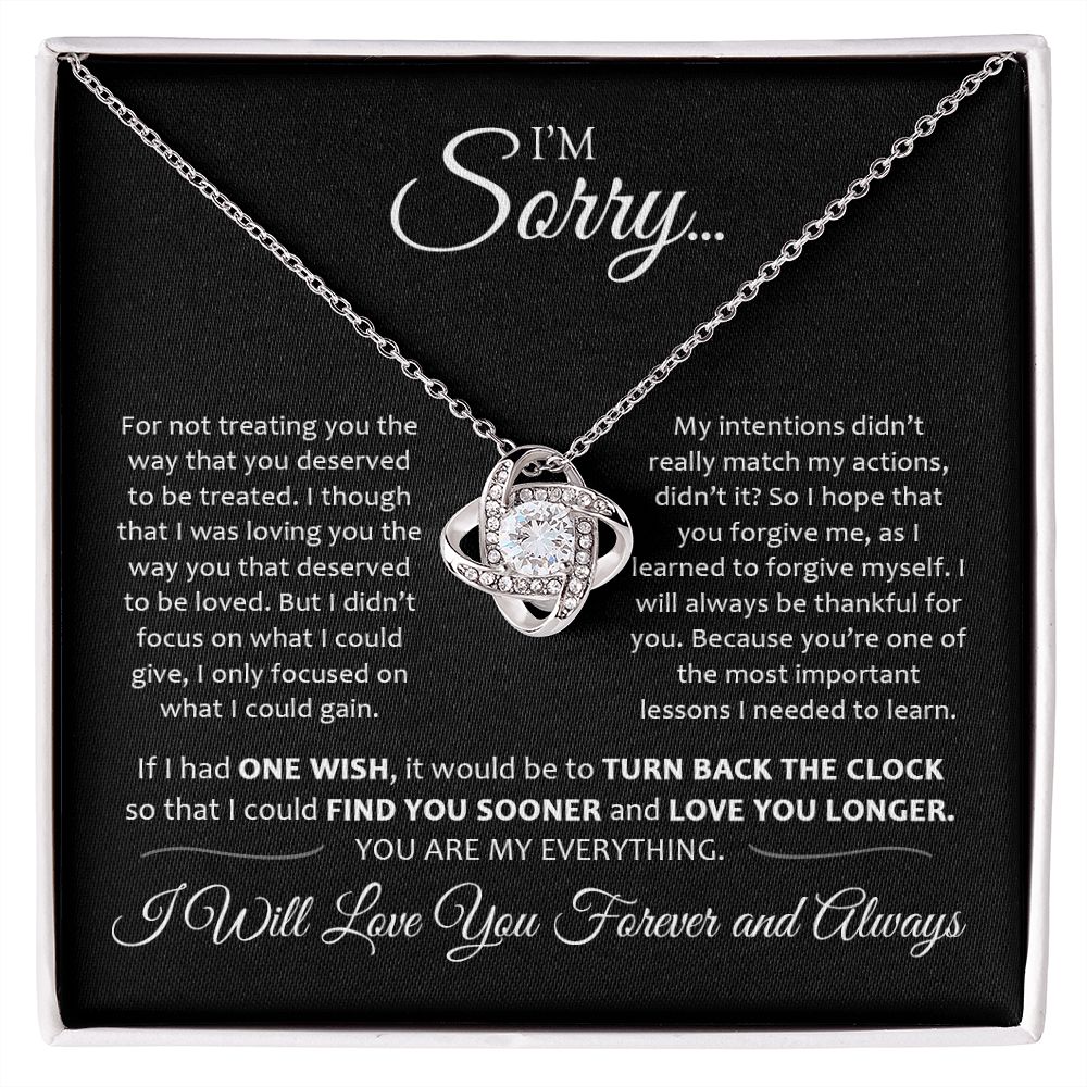 I'm Sorry | Valentine Day Gift For Her | Love Knot Necklace