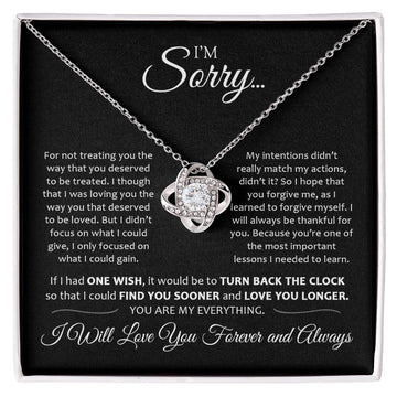I'm Sorry | Valentine Day Gift For Her | Love Knot Necklace