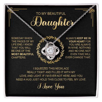 To My Beautiful Daughter - Always Keep You In My Heart - Love Knot Necklace