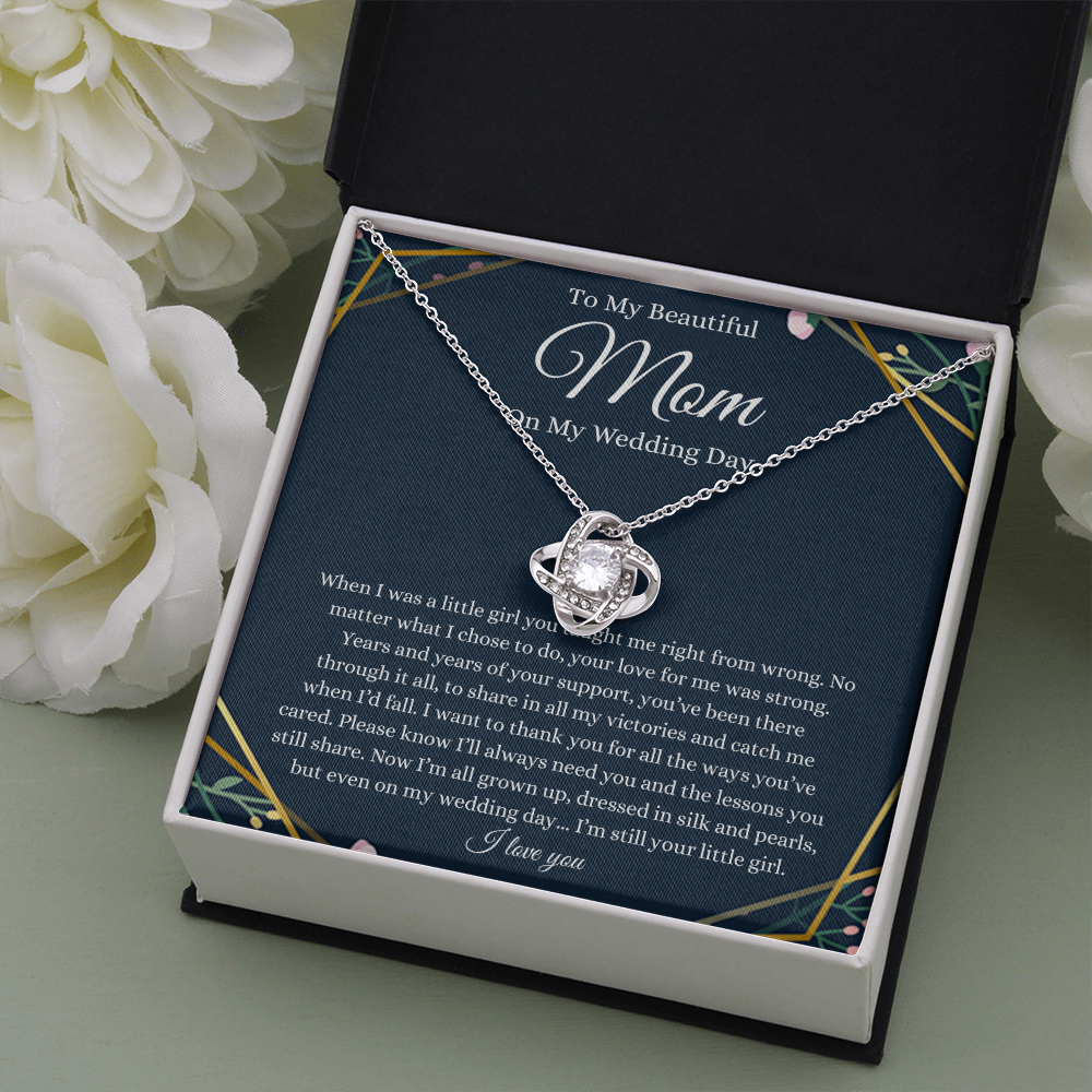 To My Beautiful Mom - Thank You - Love Knot Necklace