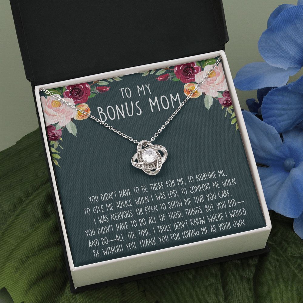 To My Bonus Mom - Thank You For Everything - Love Knot Necklace