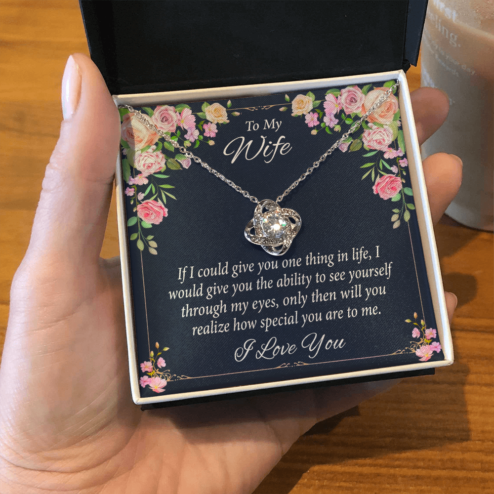 To My Wife - Thank You - Love Knot Necklace