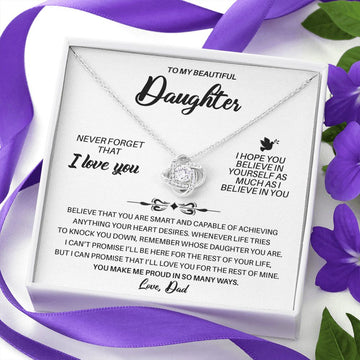 To My Daughter - You Make Me Proud In So Many Ways - Love Knot Necklace Gift