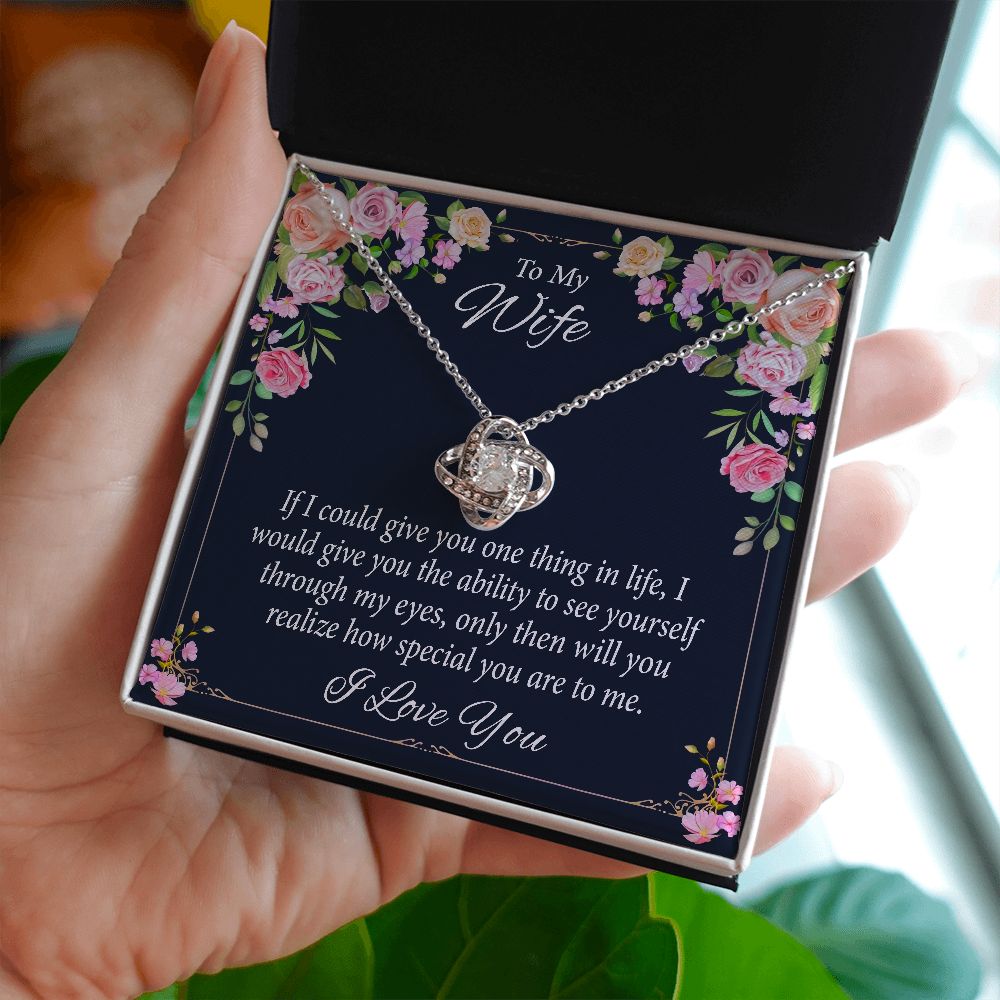 To My Wife - Thank You - Love Knot Necklace