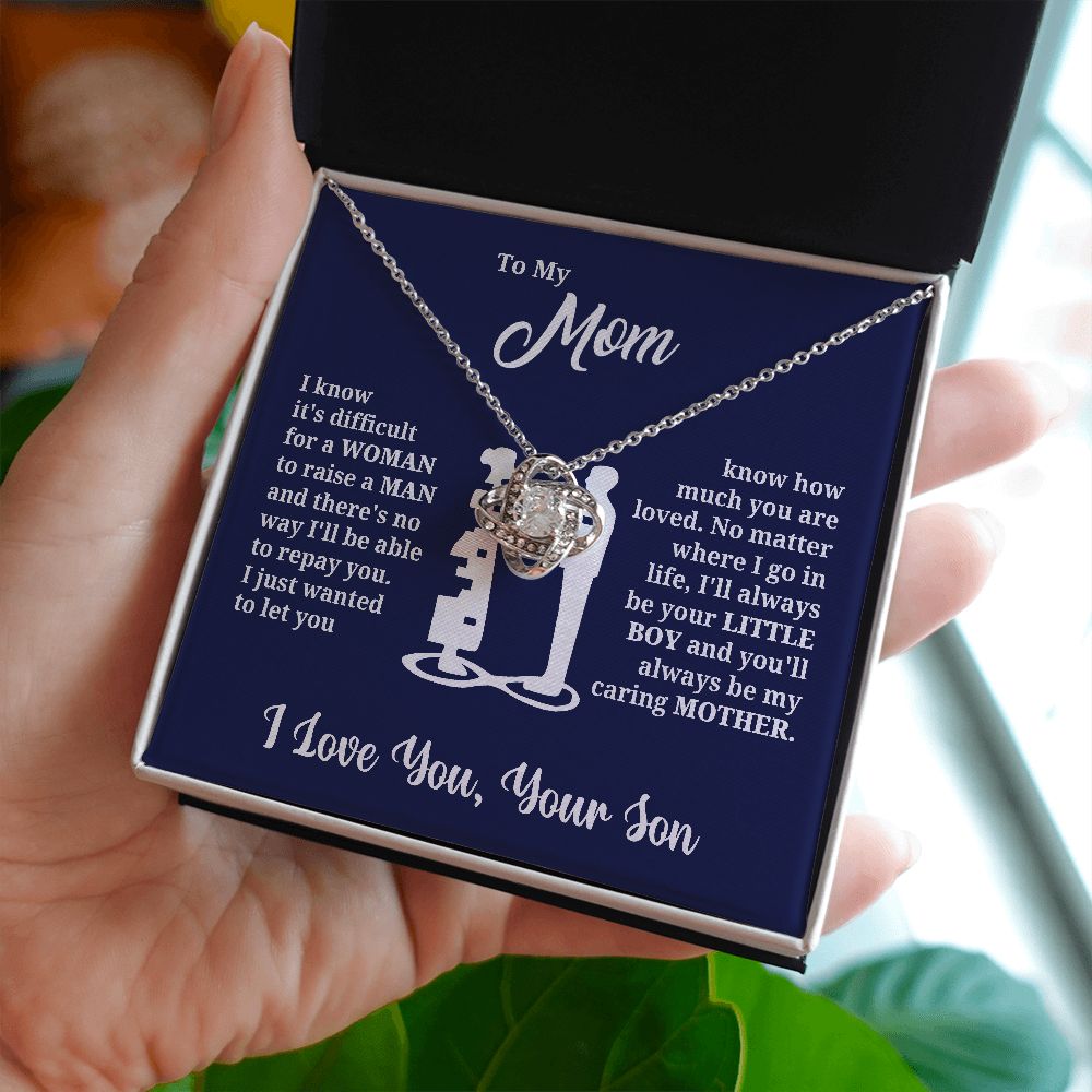To My Mom - Loved Mother - Love Knot Necklace