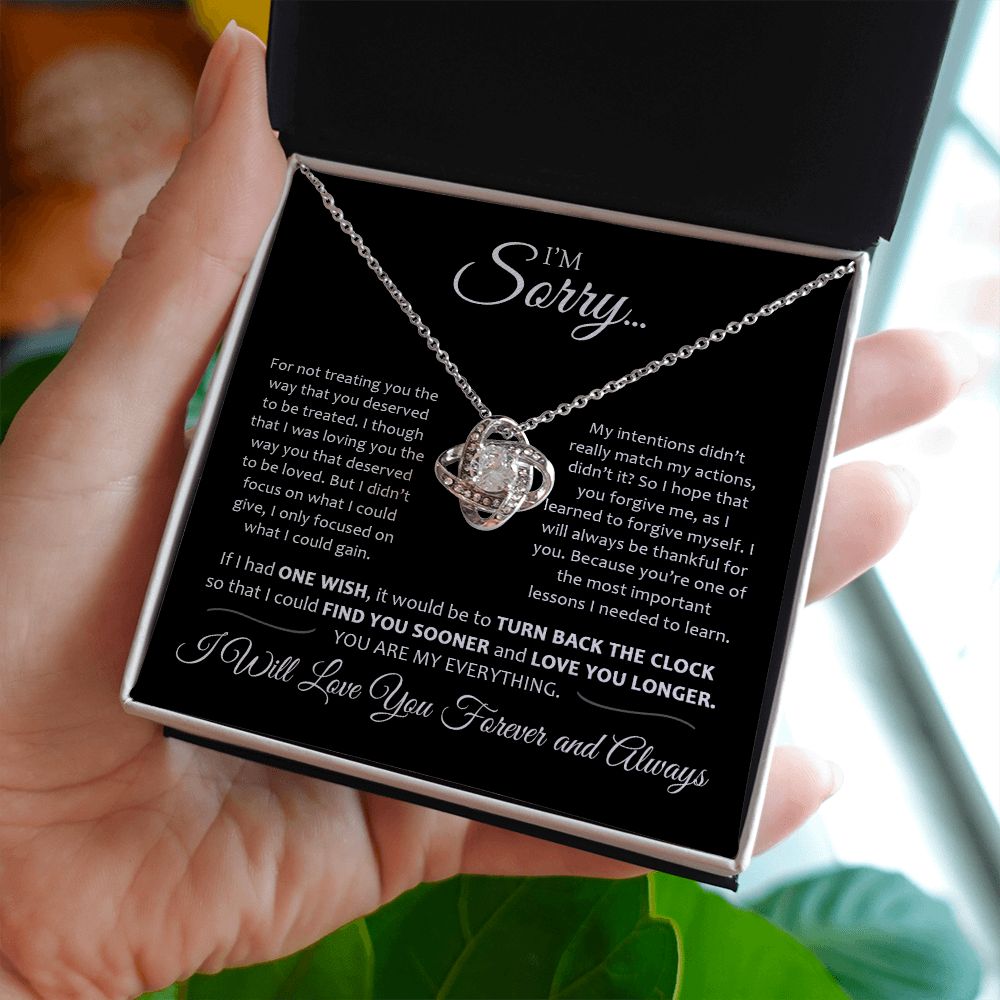 I'm Sorry | Valentine Day Gift For Her | Love Knot Necklace