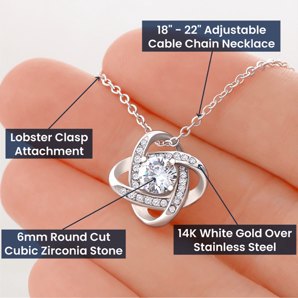 To My Bonus Daughter - My Family Forever - Love Knot Necklace