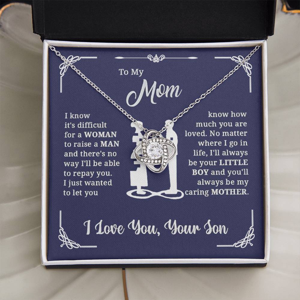 Mom Raise A Man - Love Knot Necklace - Mother's Day Gift