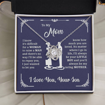 Mom Raise A Man - Love Knot Necklace - Mother's Day Gift