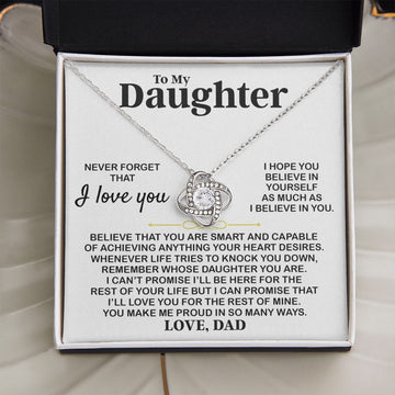 Daughter I Hope You, Love Knot Necklace, Gift For Daughter From Dad