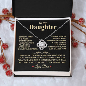 Love Knot Necklace - Daughter Beautiful Chapters - Unique Gift For Daughter From Dad