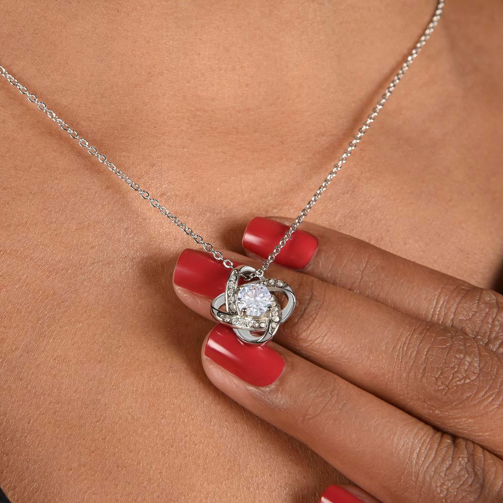 Mom How Important, Love Knot Necklace, Anniversary Gift For Mom