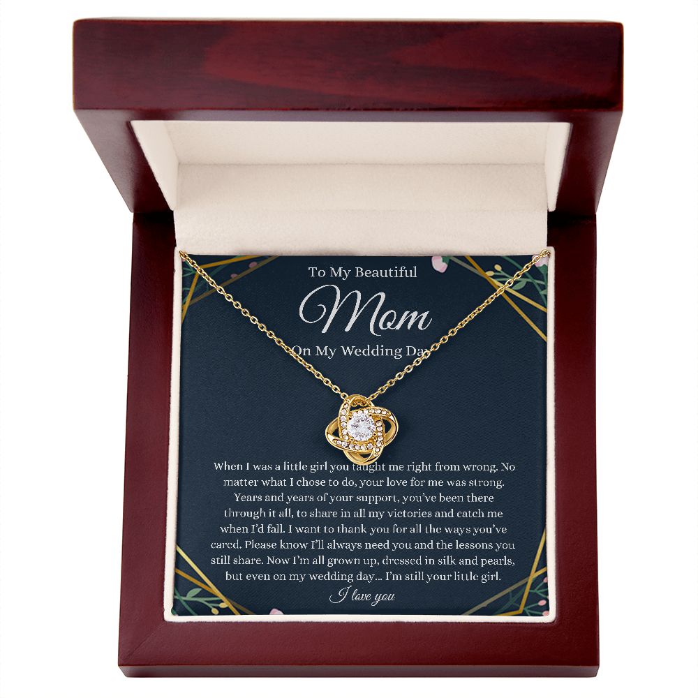 To My Beautiful Mom - Thank You - Love Knot Necklace