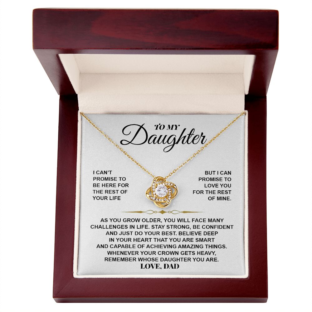 Daughter Be Confident And Just Do Your Best | Love Knot Necklace | Father Daughter Gifts From Dad