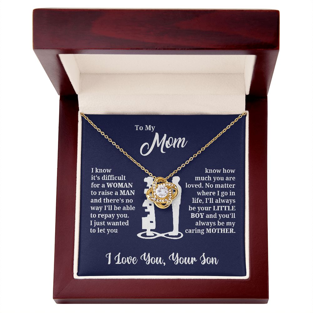 To My Mom - Loved Mother - Love Knot Necklace