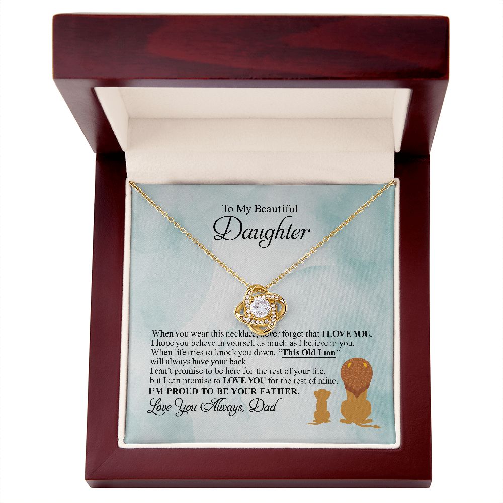To My Beautiful Daughter - I'm Proud To Be Your Father - Gift For Daughter From Dad - Love Knot Necklace