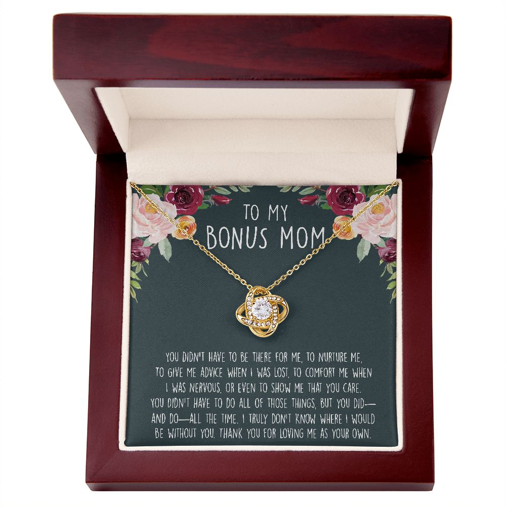 To My Bonus Mom - Thank You For Everything - Love Knot Necklace