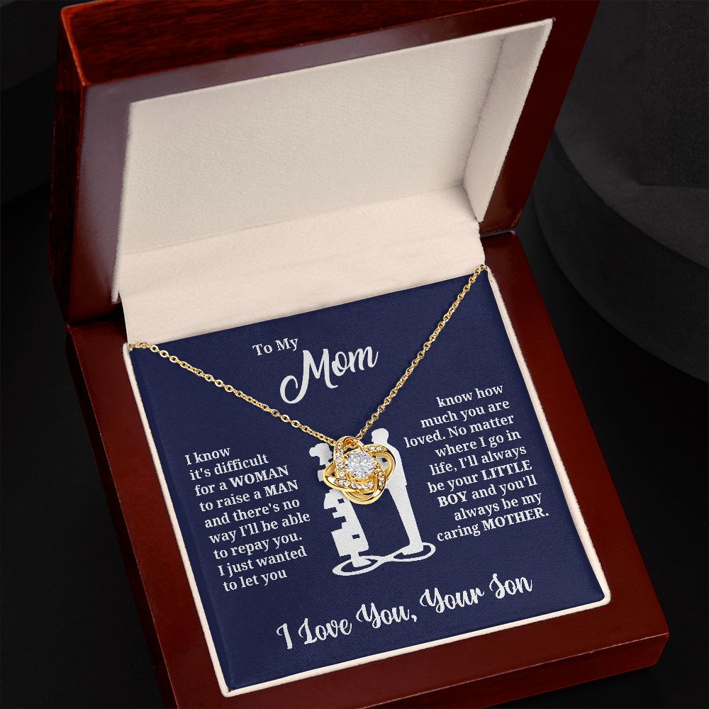 To My Mom - Loved Mother - Love Knot Necklace