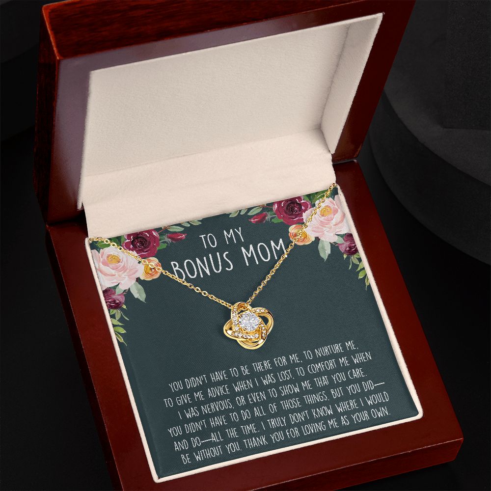 To My Bonus Mom - Thank You For Everything - Love Knot Necklace