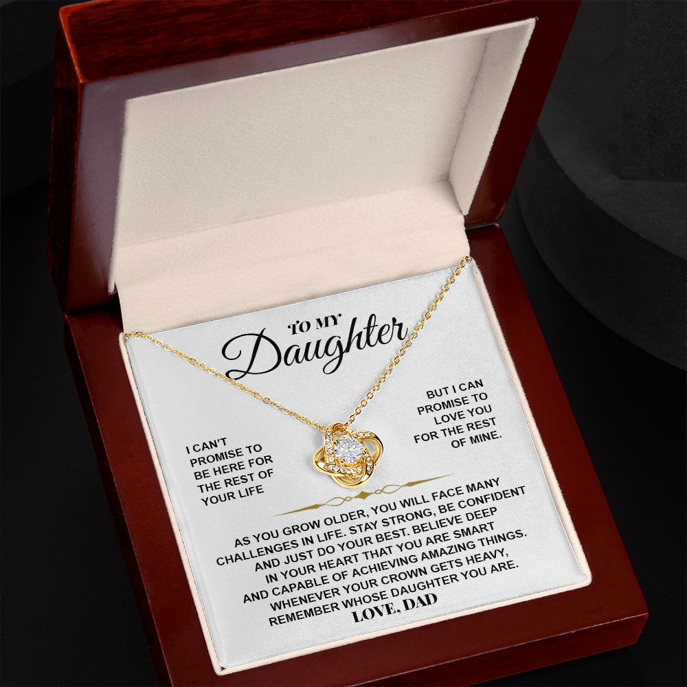 Daughter Be Confident And Just Do Your Best | Love Knot Necklace | Father Daughter Gifts From Dad