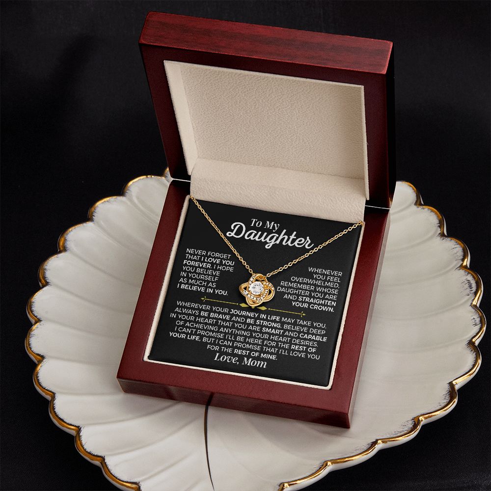 Daughter Journey In Life, Love Knot Necklace, Anniversary Gift For Daughter From Mom