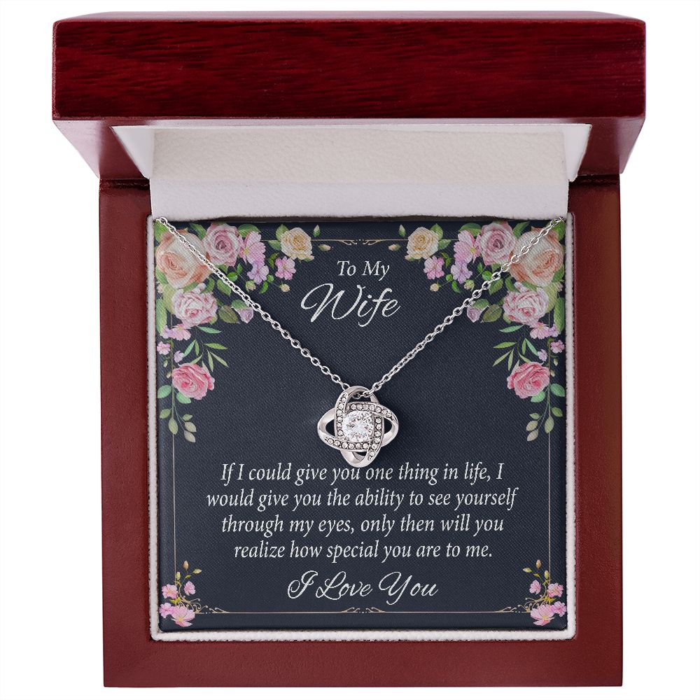 To My Wife - Thank You - Love Knot Necklace