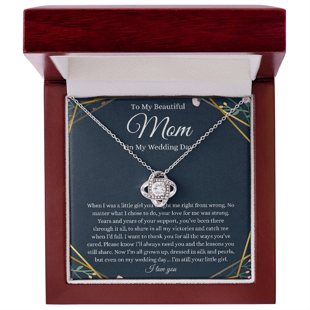 To My Beautiful Mom - Thank You - Love Knot Necklace
