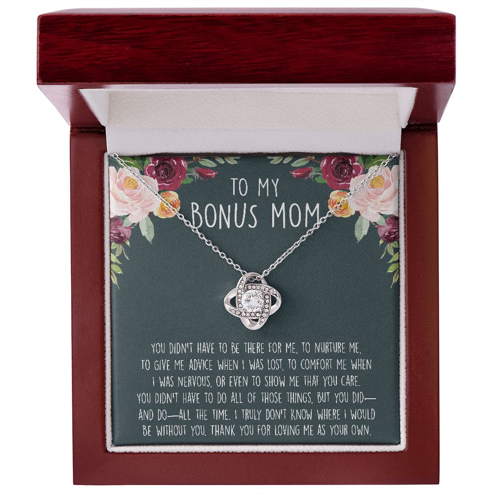 To My Bonus Mom - Thank You For Everything - Love Knot Necklace