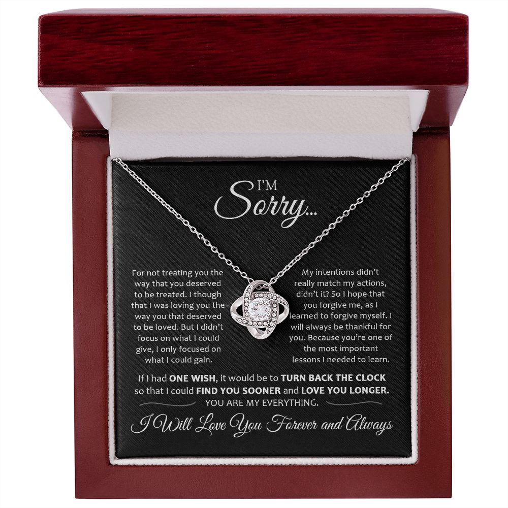 I'm Sorry | Valentine Day Gift For Her | Love Knot Necklace