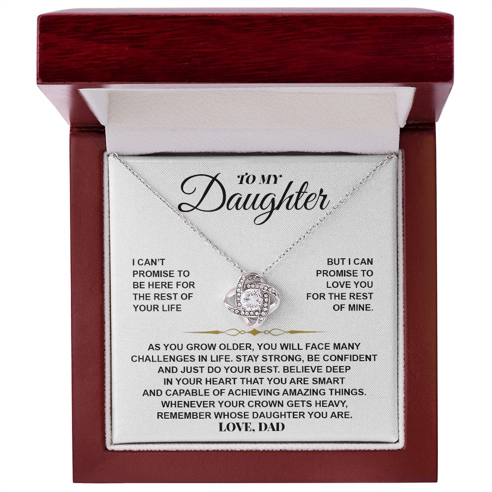 Daughter Be Confident And Just Do Your Best | Love Knot Necklace | Father Daughter Gifts From Dad