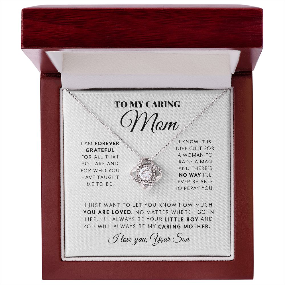 To My Caring Mom - My Mom Forever - Love Knot Necklace