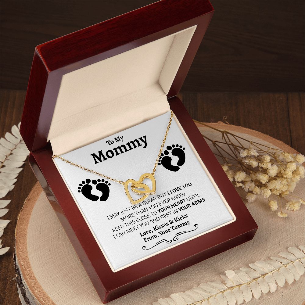 To My Mommy - Love You - Interlocking Hearts Necklace