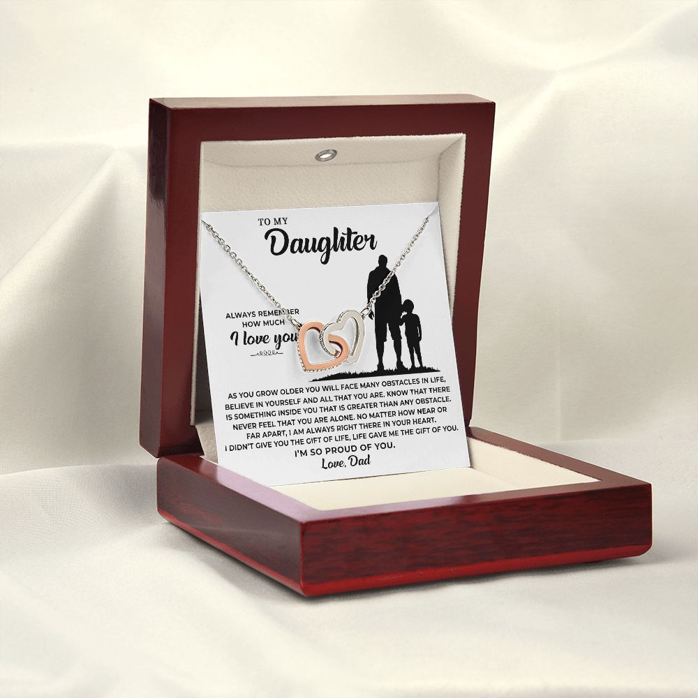 Daughter As You Grow Older, Interlocking Hearts Necklace, Gift For Daughter From Dad