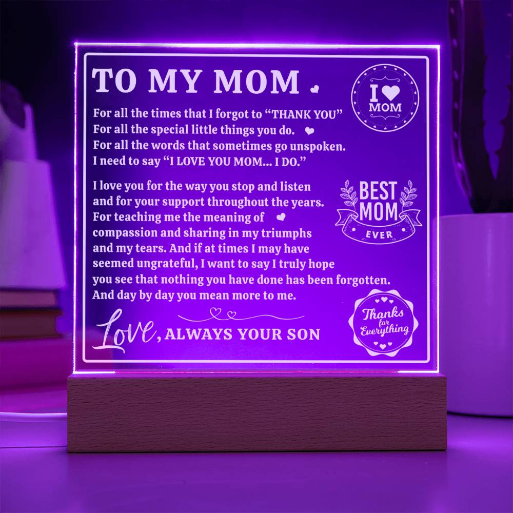 Mom For All The Times - Square Acrylic Plaque - Mother's Day Gift