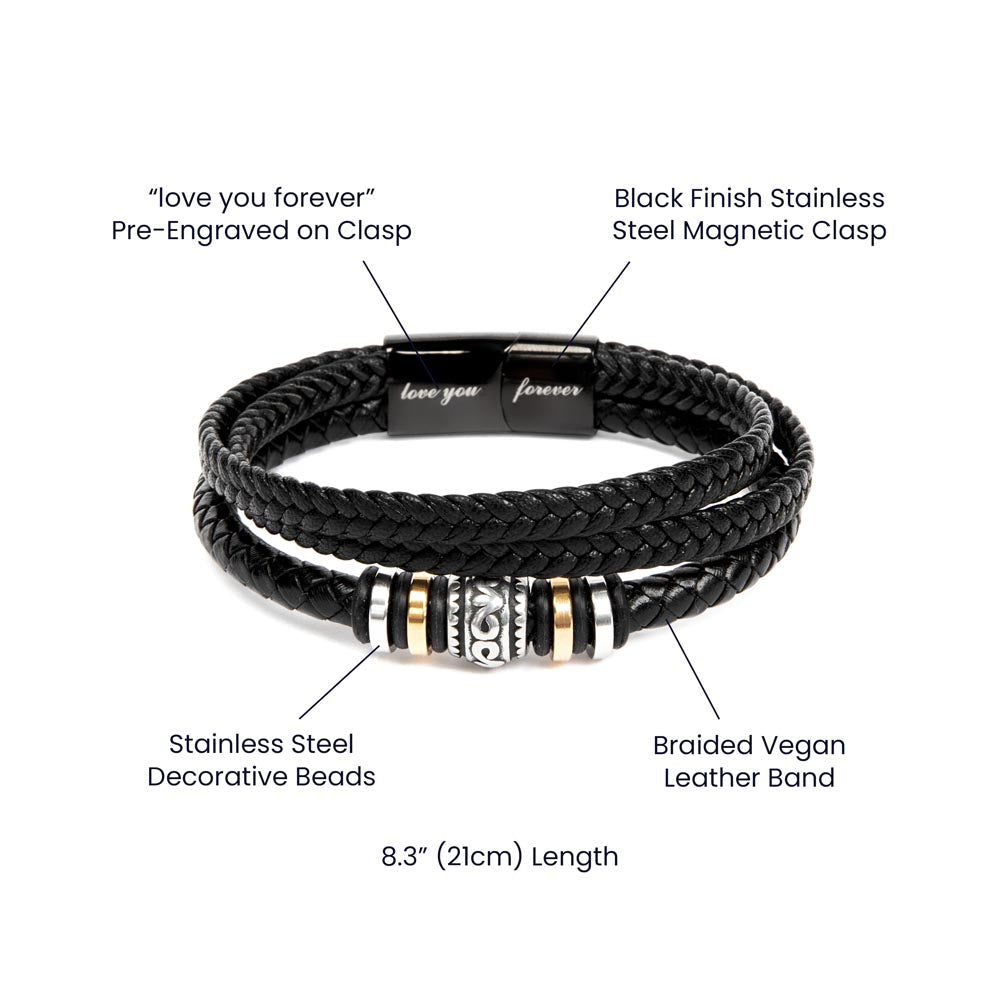 Son Remember To Be Awesome, Men's "Love You Forever" Bracelet, Christmas Gift Idea For Son