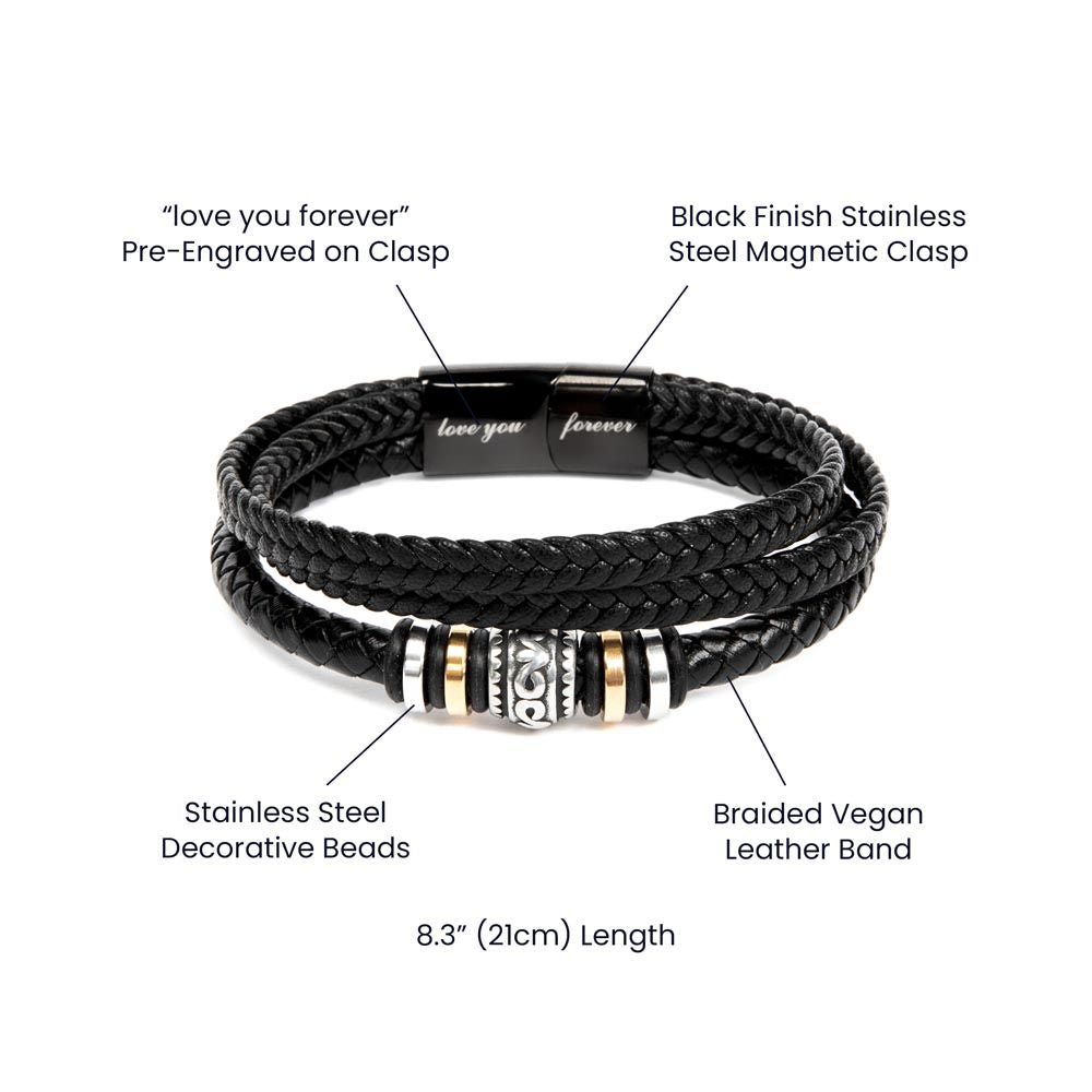 Men's "Love You Forever" Bracelet, Dad On Your Shoulders, Perfect Gift For Dad