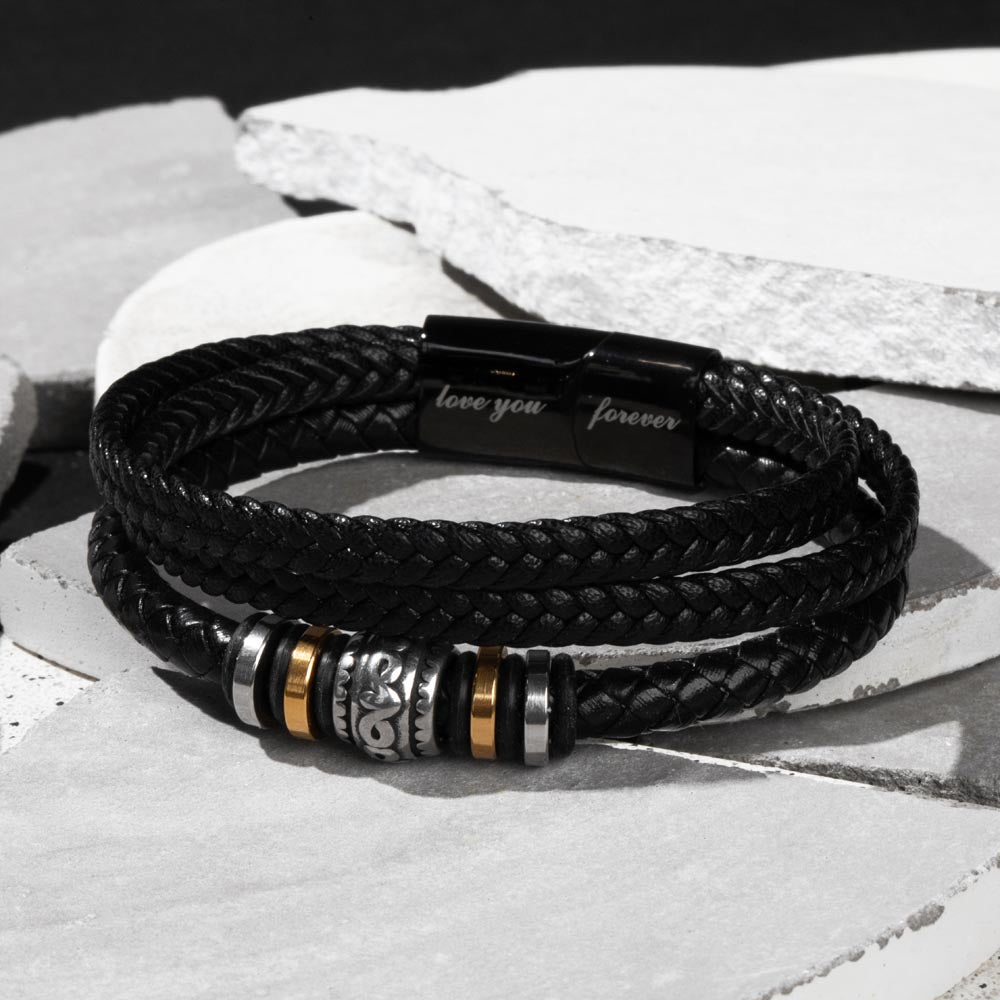 To My Son Wonderful Man, Men's "Love You Forever" Bracelet, Best Gift For Son