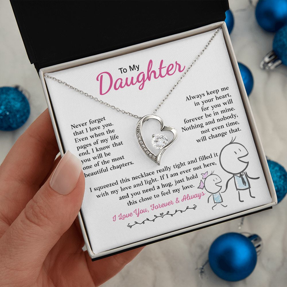 Daughter Feel My Love, Forever Love Necklace, Gift For Daughter From Dad