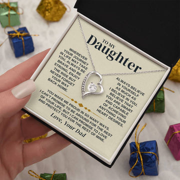 Daughter Your Journey In Life - Forever Love Necklace - Unique Gift For Daughter - Christmas Gift Idea