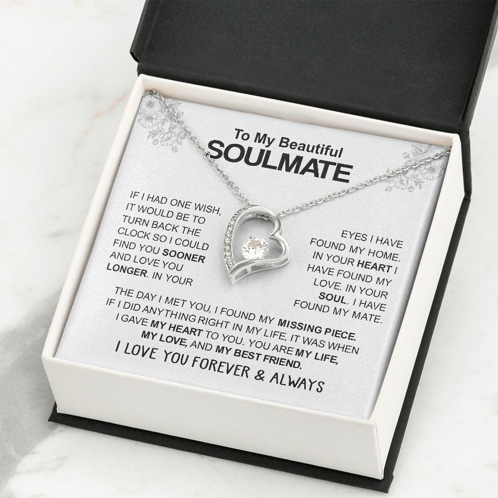To My Beautiful Soulmate - Missing Piece - Forever Love Necklace